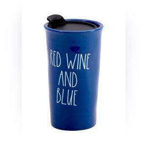NWT Rae Dunn Red Wine And Blue Travel Mug